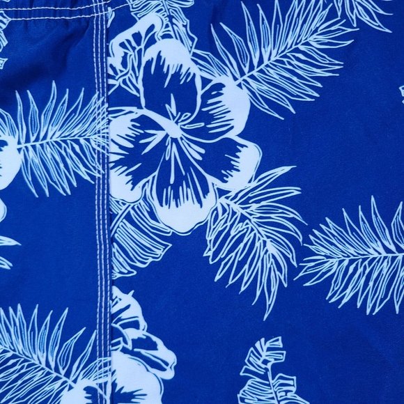 OP Shorts Mens 40/42 Blue Hibiscus Hawaiian Board Surf Swim Trunks Ocean Pacific - Picture 3 of 9
